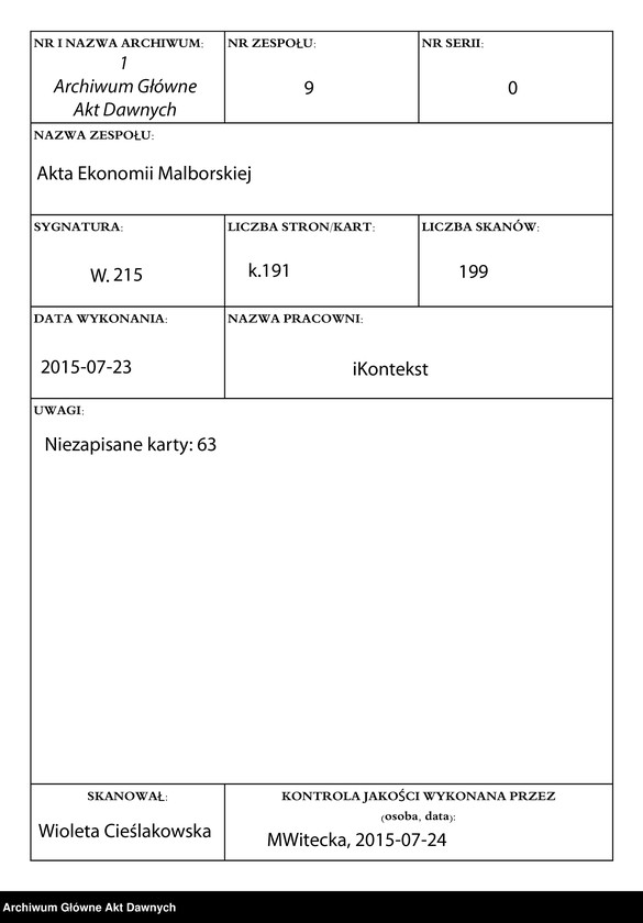Obraz 1 z jednostki "Regestrum perceptorum census capitalis Maioris Insulae."