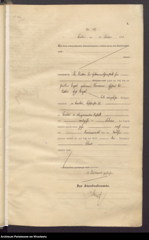 image.from.unit.number "Geburts-Haupt-Register Breslau IV 1910 Band 2"