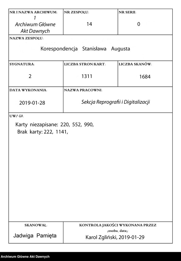 Obraz 1 z jednostki "Korespondencja króla Stanisława Augusta (z Grodna) z różnymi osobami; korespondencja zawiera w większości prośby: o zapomogę, o płacenie długów, o przyznanie pensji, o list polecający, o posadę, o pomoc w uzyskaniu dóbr, o pomoc w sprawach rodzinnych; ponadto: różnego rodzaju relacje, podziękowania i życzenia okolicznościowe."