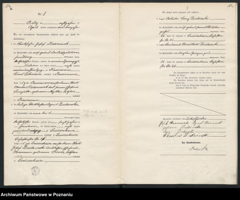 Obraz 10 z jednostki "Księga miejscowa małżeństw [Rejestr główny małżeństw]"