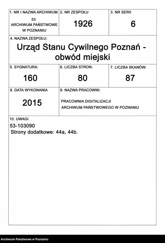 Obraz 1 z jednostki "Spis alfabetyczny małżeństw"