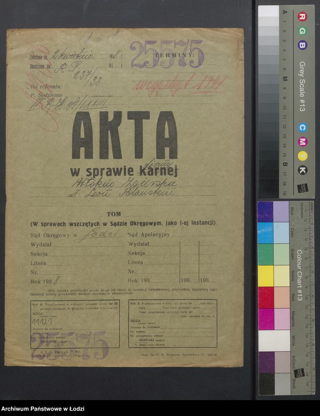 Obraz 2 z jednostki "Zakłady Handlowo-Przemysłowe Włókno Zgierskie wł. Leon Blanstein- sprzedaż surowców włókienniczych i wyrób przędzy w Zgierzu"
