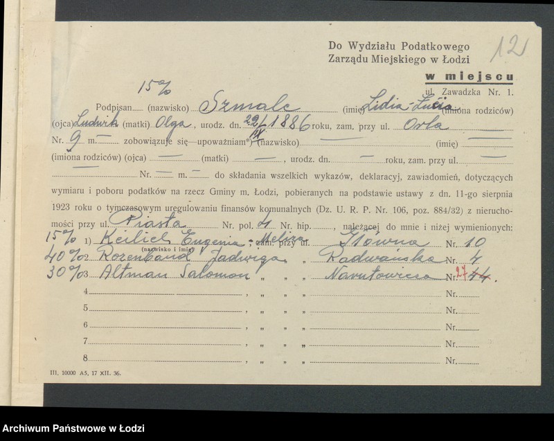 image.from.unit.number "Księga inwentarzowa nieruchomości m. Łodzi ul. Piasta"