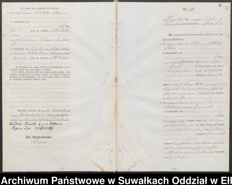 image.from.unit.number "[Heiraths-Haupt-Register des Königlichen Preussischen Standes-Amtes Kumilsko Kreis Johannisburg]"