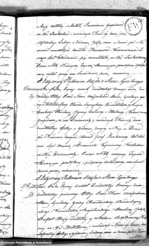 image.from.unit.number "Akta Umarłych Gminy Mirosławskiey na Rok 1823"