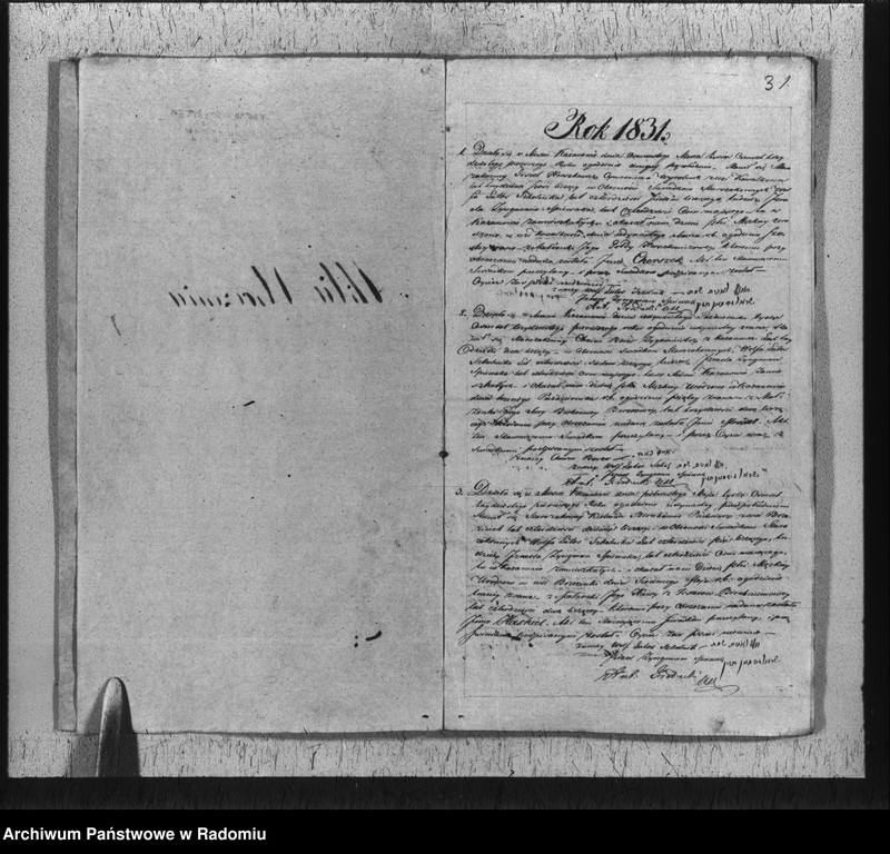 image.from.unit "Duplikat. Akta urodzeń, zaślubień, śmierci wyznań niechrześcijańskich w parafii Kazanów 1831 r."