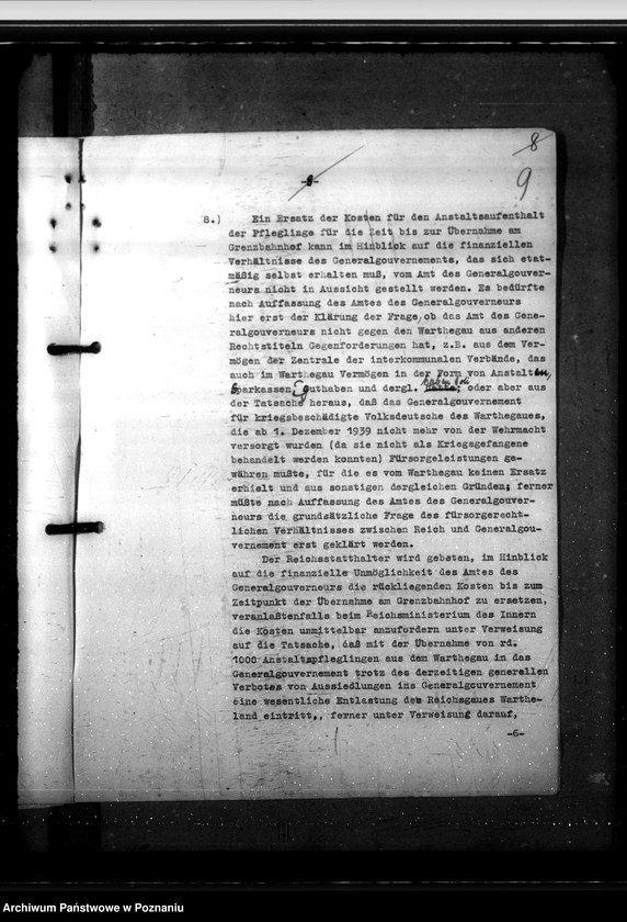 Obraz 14 z jednostki "Fürsorgerechtliche Übernahme der im Warthegau befindlichen polnischen Anstaltsinsassen in das Generalgouvernement"