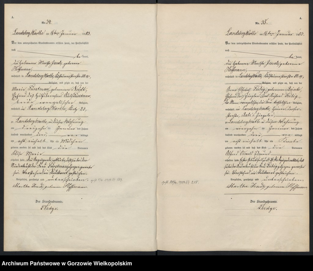 Obraz 20 z jednostki "Geburts Register"