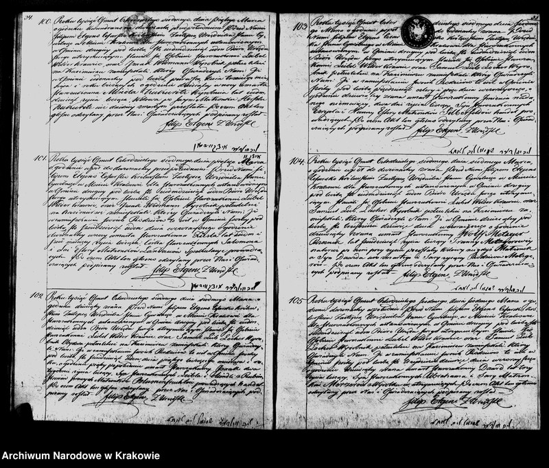 image.from.unit.number "Aktów Stanu Cywilnego Wpisy Zeyścia Osób Wyznania Moyżeszowego w Mieście Krakowie zmarłych obeymuiąca księga Isza na Rok 1847"