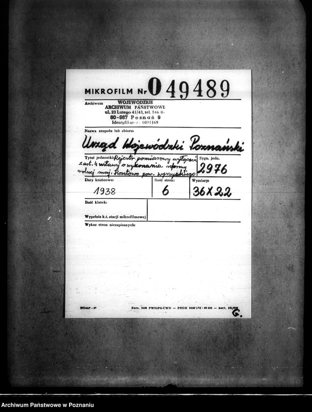 Obraz 2 z jednostki "Rejestr pomiarowy wyłączeń z art. 4 i 5 ustawy o reformie rolnej z majątku Kosztowo powiatu wyrzyskiego"