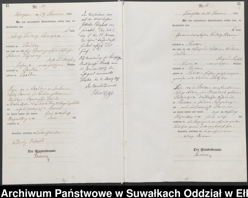 image.from.unit.number "Sterbe-Haupt-Register des Königlichen Preussischen Standes-Amtes Belzonzen Kreis Johannisburg"