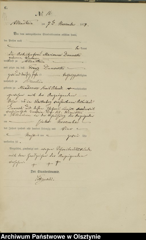 image.from.unit.number "Haupt-Sterbe-Register Nr 1 - 45"