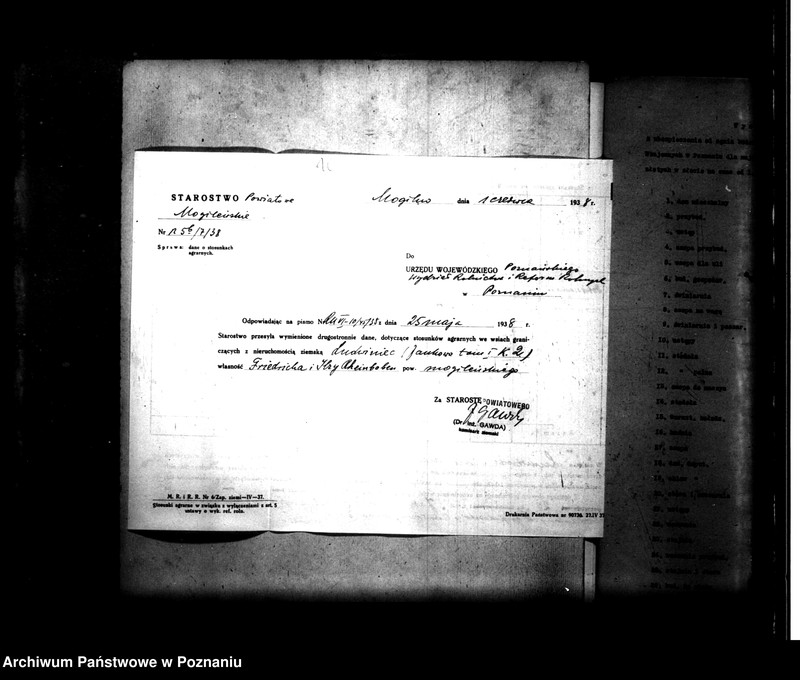 Obraz 16 z jednostki "Majątek Jankowo /Ludwiniec/ powiatu mogileńskiego wyłączenie z art. 5 ustawy o wykonaniu reformy rolnej"