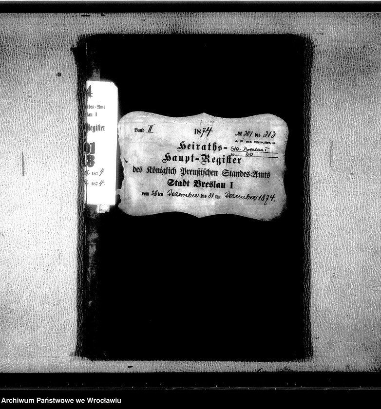 image.from.unit.number "Heiraths-Haupt-Register Breslau I 1874 Band 2"