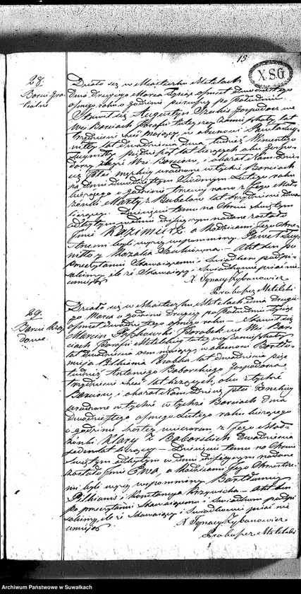image.from.unit.number "Duplikat Aktów Urodzonych, Zaślubionych Zmarłych Katolików Parafii Metelskiey Roku 1828"