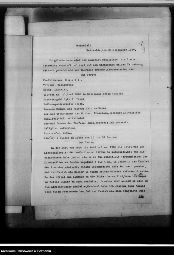 image.from.unit.number "[Korespondencja w sprawie zaginionych ksiąg kościelnych parafii katolickiej Rynarzewo powiat szubiński, województwo bydgoskie]"