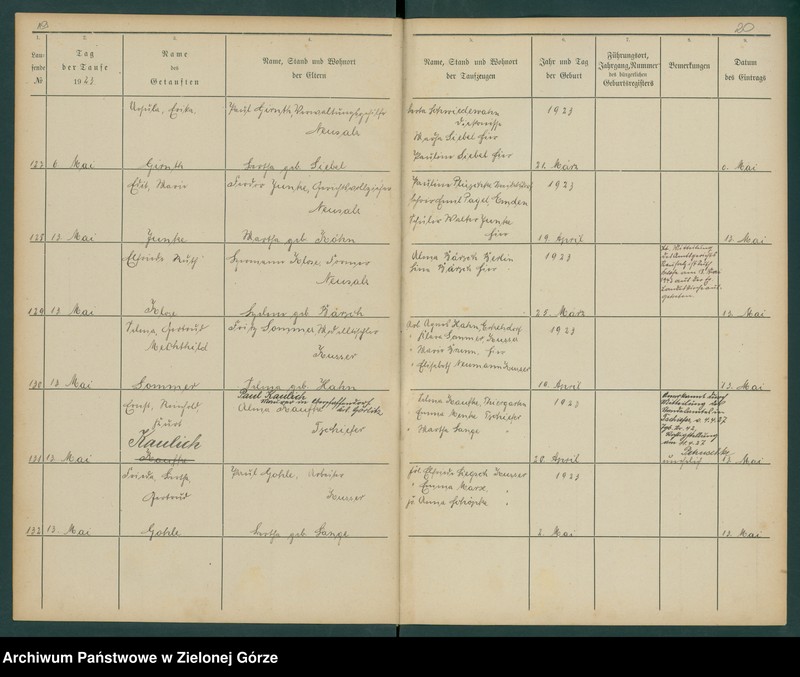 image.from.unit.number "Taufregister der evangelischen Kirche zu Neusalz a[n] O[der] Diöcese Freystadt N[ie]d[e]r Schl[iesen]"