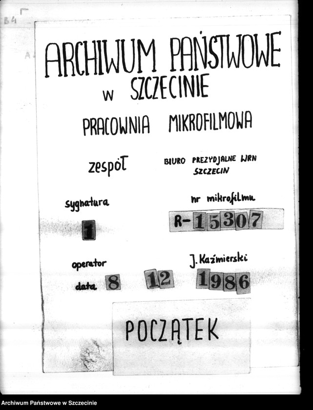 image.from.unit.number "Organizacja i sprawozdania Biura Prezydialnego Wojewódzkiej Rady Narodowej w Szczecinie"