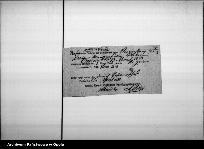 Obraz 9 z jednostki "Acta des Magistrats zu Oppeln von Verpachtung der Stadt Mauthe Vol. V de anno 1830 bis Ende Juny 1839"