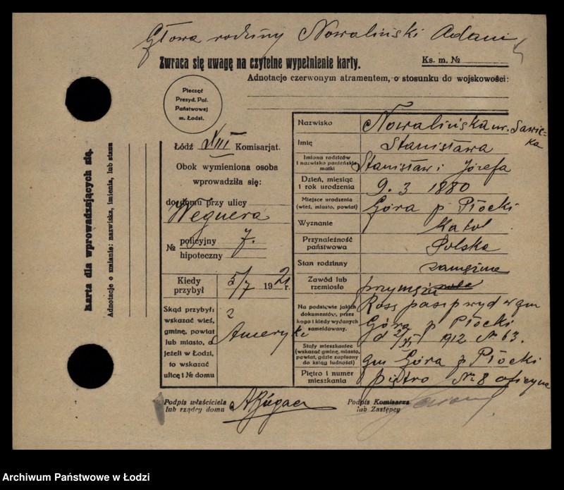 Obraz 7 z jednostki "[Spis ludności Łodzi] Nowaliński-Nowicki"