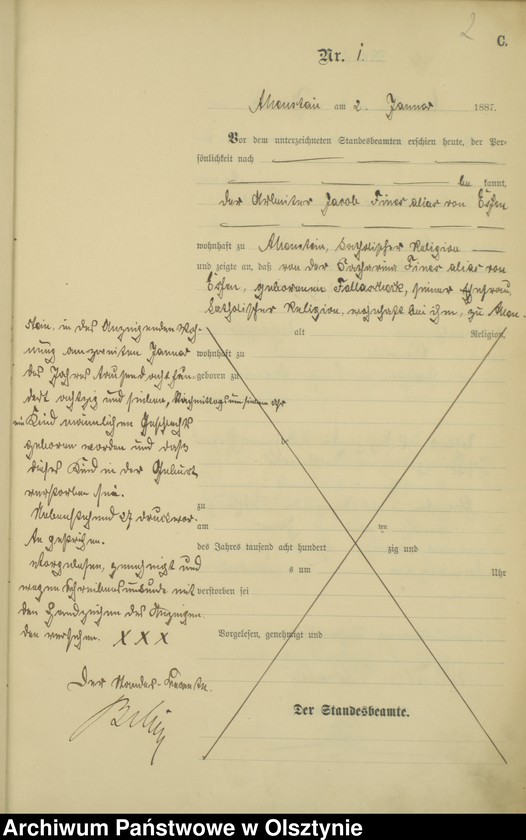 image.from.unit.number "Sterbe-Haupt-Register Tom I,Nr 1 - 316"