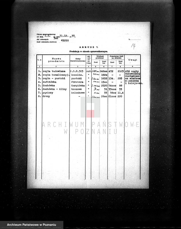 Obraz 11 z jednostki "Kwestionariusz Cegielnia Parowa w Witaszycach pow. jarociński"