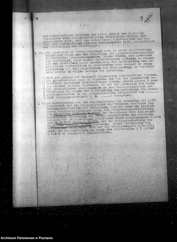 Obraz 15 z jednostki "Zarządzenie w sprawie skutków polskiej reformy rolnej"