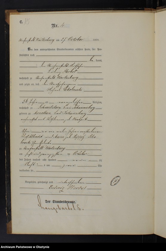 image.from.unit.number "Sterbe-Haupt-Register Nr 1 - 16"