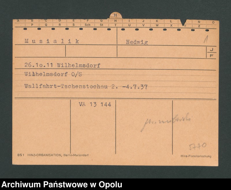 Obraz 3 z jednostki "[Musialik Hedwig, ur. 26.10.1911 Wilhelmsdorf]"