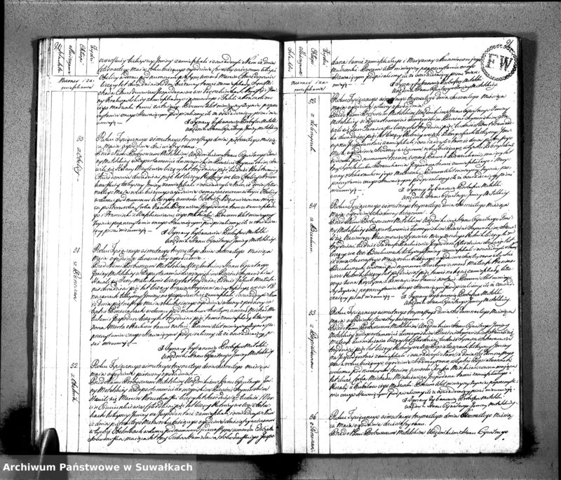 Obraz 13 z jednostki "Księgo Aktów Zeyscia Urzędnika Stanu Cywilnego Gminy Metelskiey Powiatu Seyneńskiego Departamentu Łomżyńskiego od 1-go Stycznia Tysiąc Osimset Trzynastego Roku 1813"