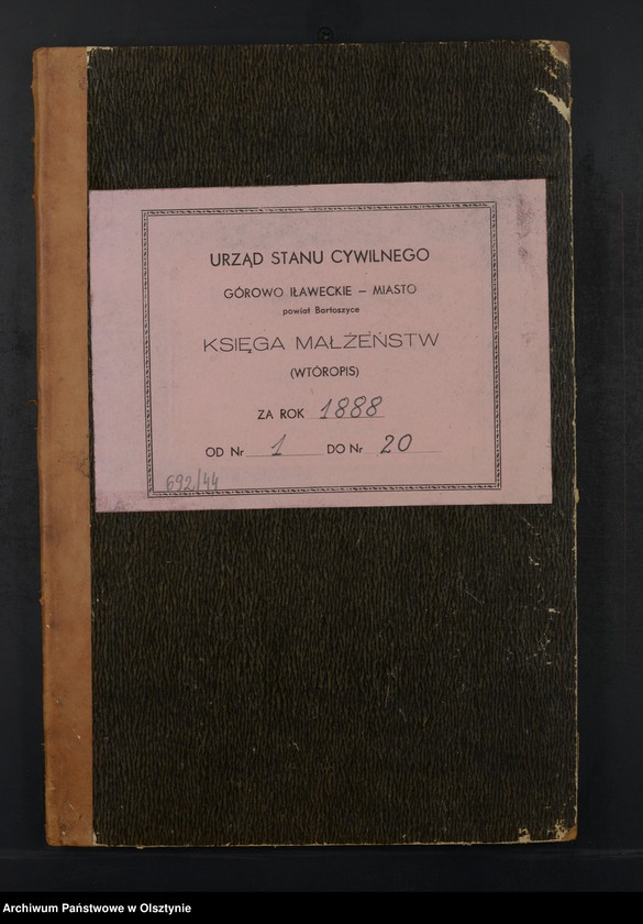 image.from.unit.number "Heiraths-Neben-Register Nr 1 - 20"