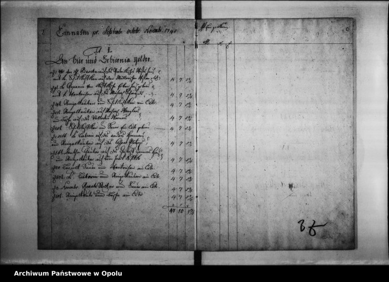 Obraz 6 z jednostki "Cämmerey Rechnung des 2ten Quartals 1745 derer Monaten Septembr, Octobr & Novembr."