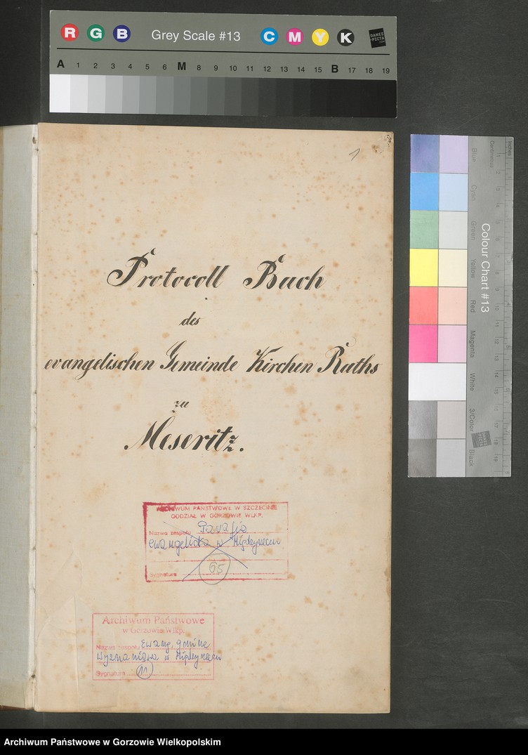 image.from.unit "Protokollbuch des evangelischen Gemeinde Kirchen Raths zu Meseritz,"