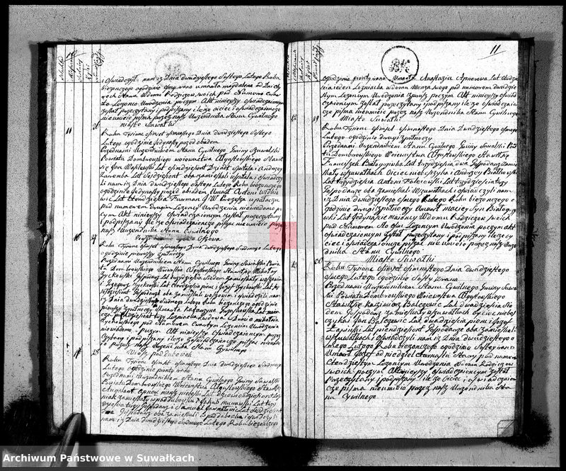 image.from.unit.number "Księga urzędnika stanu cywilnego gmniny suwalskiey zawierająca w sobie akta zejścia od dnia 1-go stycznia 1818 r-u do dnia tegoż 1819"