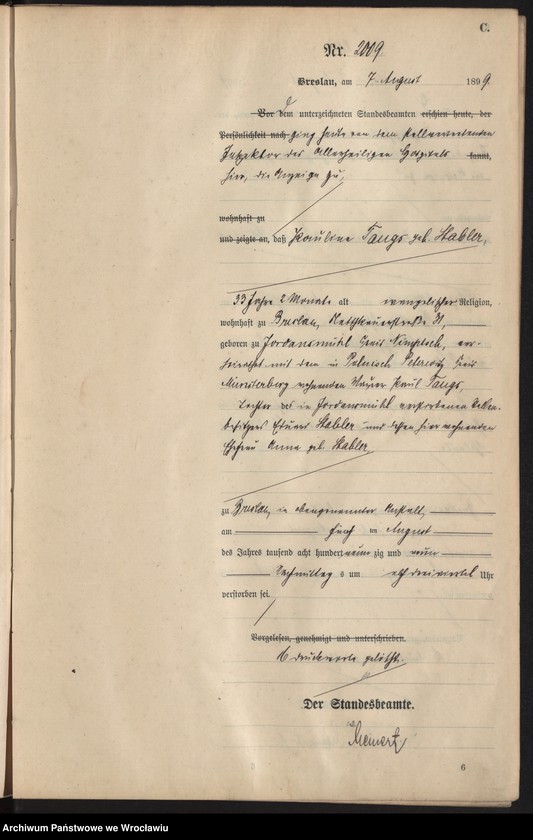 image.from.unit.number "Sterbe-Haupt-Register Breslau I 1899 Band 6"