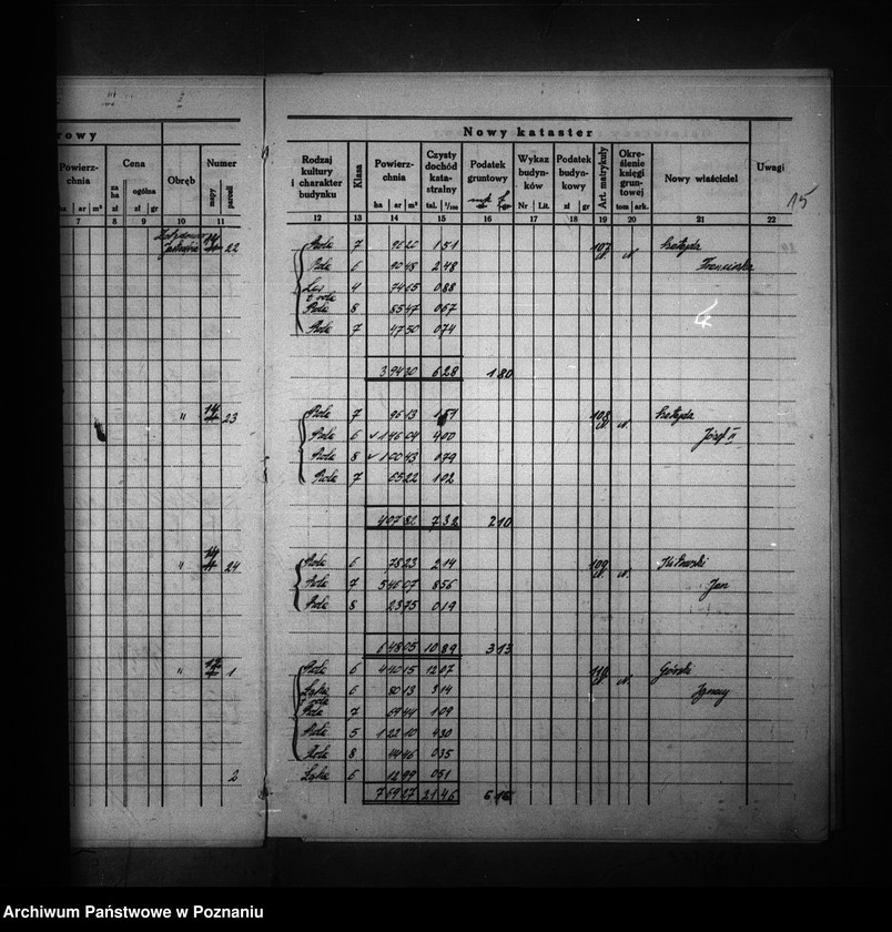 Obraz 19 z jednostki "Ostateczny rejestr pomiarowy obrębu Jastrzębie powiat bydgoski"