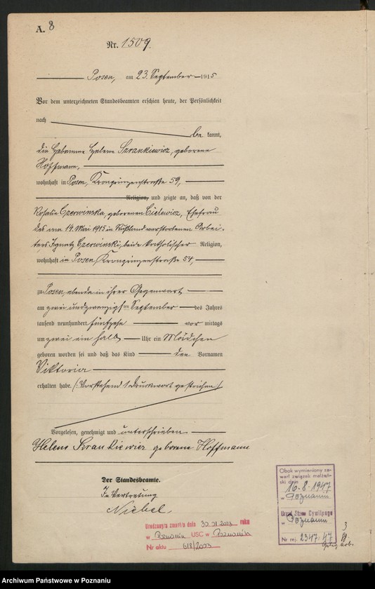 Obraz 10 z jednostki "Księga miejscowa urodzeń tom IV[Rejestr główny urodzeń]"