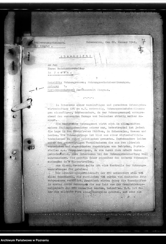 Obraz 11 z jednostki "Wohnungswesen. Wohnungsbeschaffung für beamten. Raumwirtschaftung"