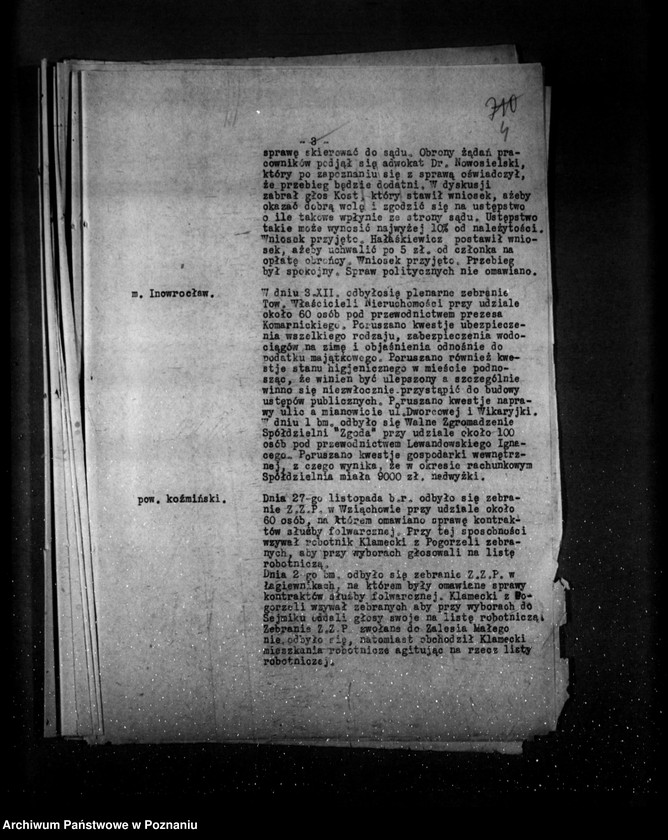 Obraz 8 z jednostki "Sprawozdania sytuacyjne tygodniowe za czas od 29 listopada 1929 r. do dnia 2 stycznia 1930 r. /nr 5-9/ działy VII-XIII"