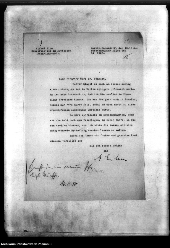 Obraz 19 z jednostki "Korespondencja w sprawie przewożenia zwłok Niemców, którzy zginęli w 1939 roku oraz w sprawie samochodu i w sprawie wynagrodzenia szoferów za pracę"