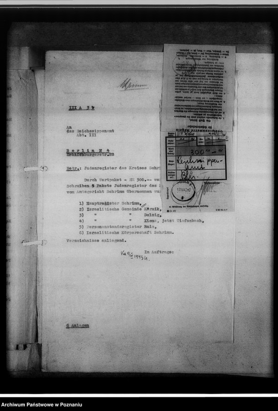 Obraz 13 z jednostki "Register der Juden, Dissidenten und Kirchenbuchduplikate [powiaty: śremski, średzki i wolsztyński]"