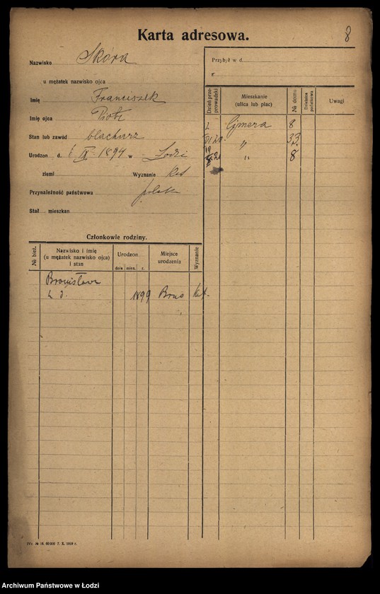 Obraz 10 z jednostki "[Spis ludności Łodzi] Skóra-Slązak"