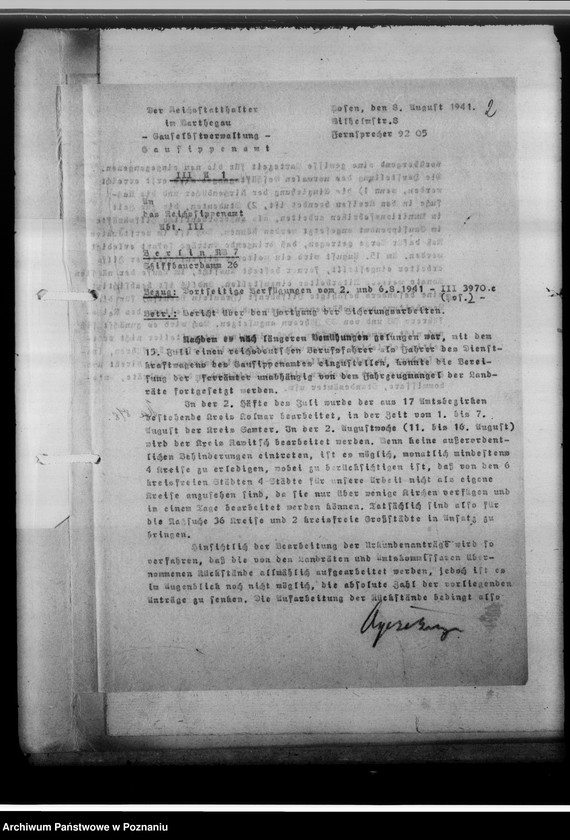 Obraz 6 z jednostki "Sicherung und Verwahrung des Schriftgutes"