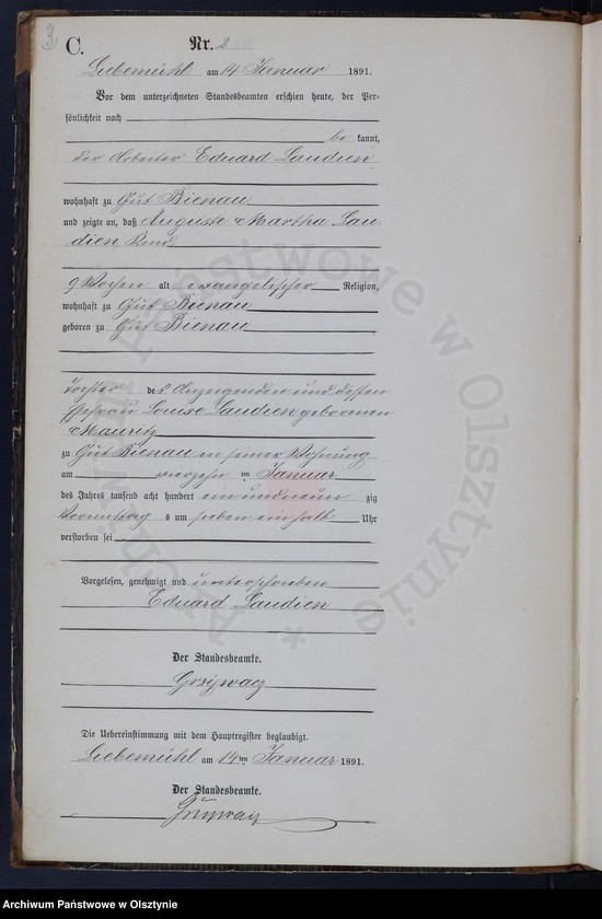 image.from.unit.number "Sterbe-Neben-Register Nr 1 - 91"