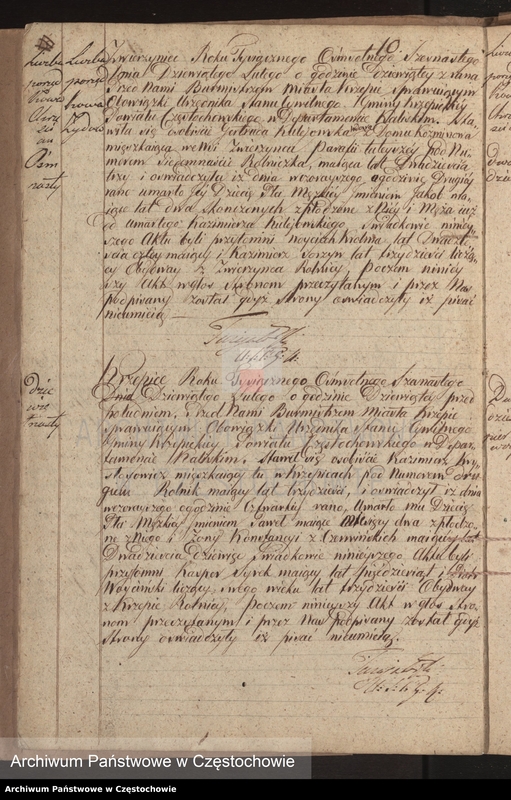 Obraz 13 z jednostki "Księga [akt] zejścia gminy Krzepickiej na rok 1816"