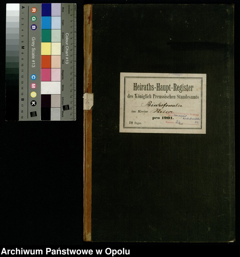 Obraz 3 z jednostki "Heiraths-Haupt-Register des Standsamts Bischofswalde pro 1901"