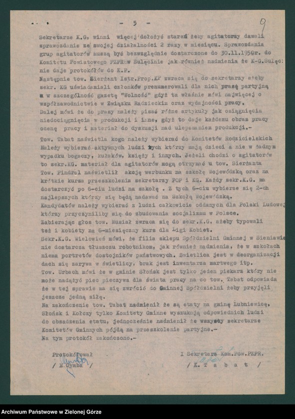 image.from.unit.number "Sektor organizacyjny i kadr: Działalność komitetów gminnych i gromadzkich w zakresie rolnictwa - oceny, analizy, sprawozdania i informacje Wydziału, komitetów powiatowych i pracowników KW "