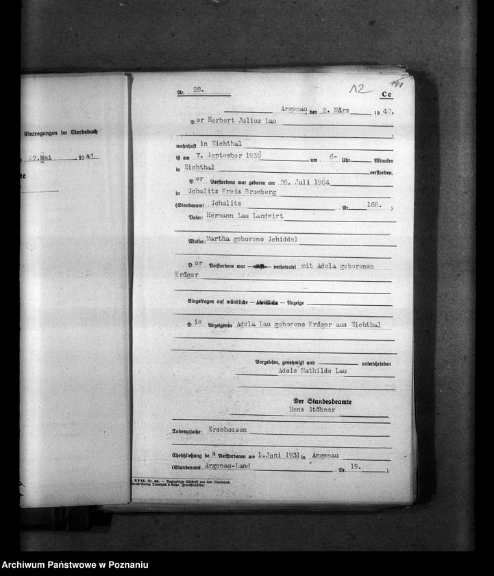 Obraz 16 z jednostki "Kreis Hohensalza (Inowrocław). Wykazy miejscowych Niemców, którzy zginęli w 1939 roku L - Z"