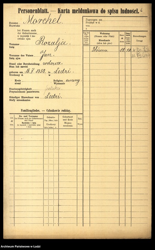 Obraz 8 z jednostki "[Spis ludności Łodzi] Morberger - Morgenweg"