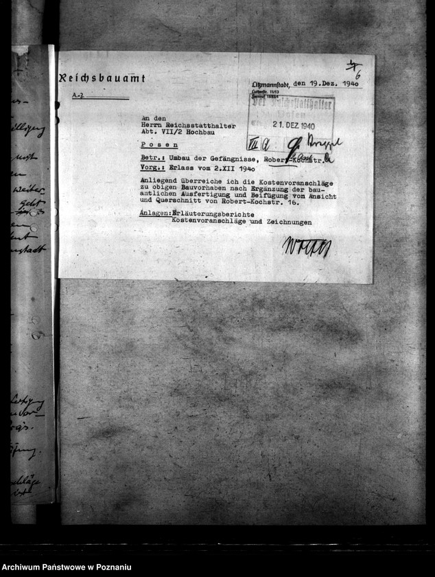 Obraz 13 z jednostki "Polizeigefängnis - Robert- Koch- Strasse, Litzmannstadt (Łódź)"